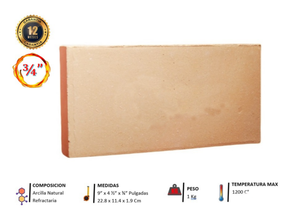 Ladrillo Refractario 3/4"